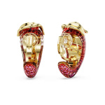 Idyllia clip earrings Red, 18K gold finish